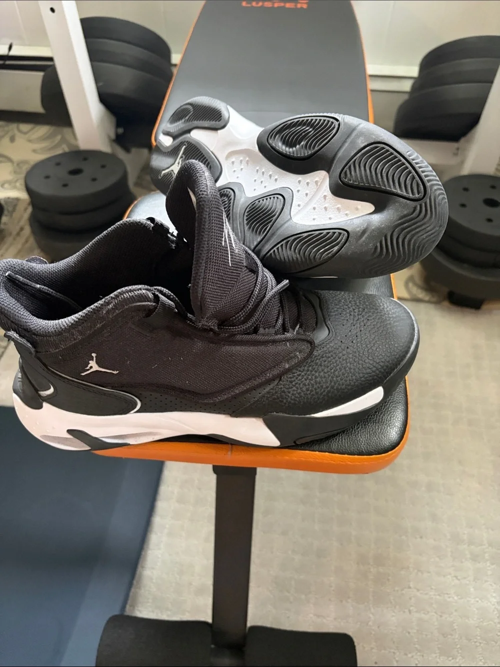 Jordan Black and White High-Top Sneakers